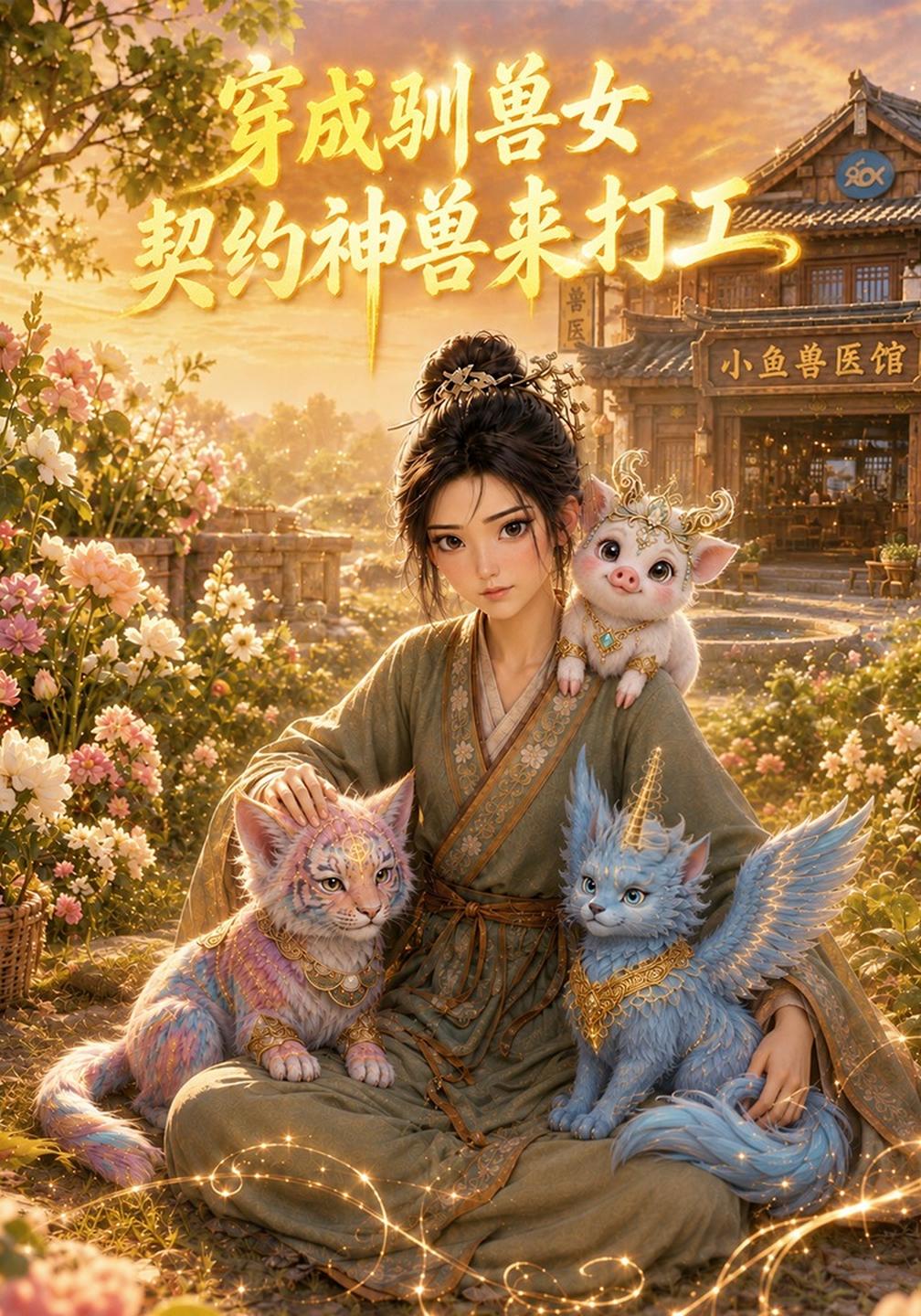 穿成驯兽女，契约神兽来打工海报